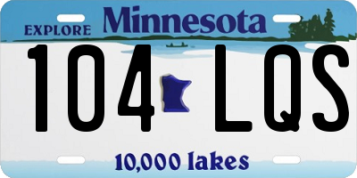 MN license plate 104LQS