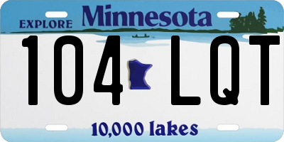 MN license plate 104LQT