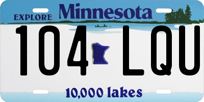 MN license plate 104LQU