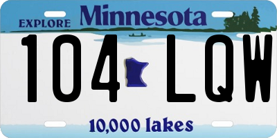 MN license plate 104LQW