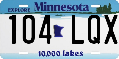 MN license plate 104LQX