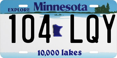 MN license plate 104LQY