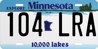 MN license plate 104LRA