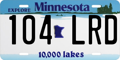 MN license plate 104LRD