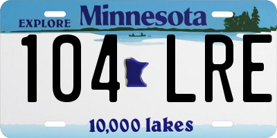 MN license plate 104LRE