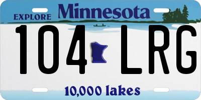 MN license plate 104LRG