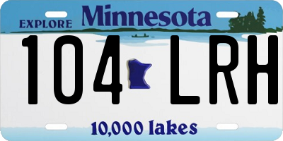 MN license plate 104LRH