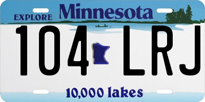 MN license plate 104LRJ