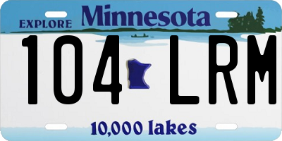 MN license plate 104LRM