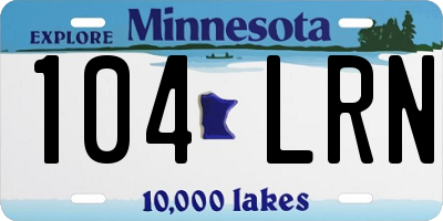MN license plate 104LRN