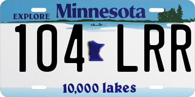 MN license plate 104LRR