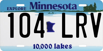 MN license plate 104LRV