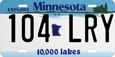 MN license plate 104LRY