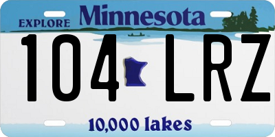 MN license plate 104LRZ