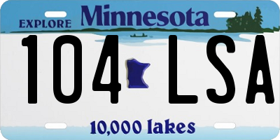 MN license plate 104LSA