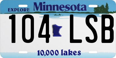MN license plate 104LSB