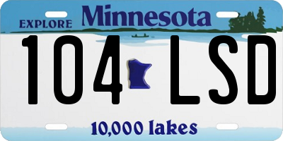 MN license plate 104LSD