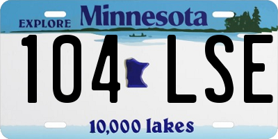 MN license plate 104LSE