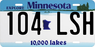 MN license plate 104LSH