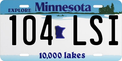 MN license plate 104LSI