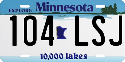 MN license plate 104LSJ