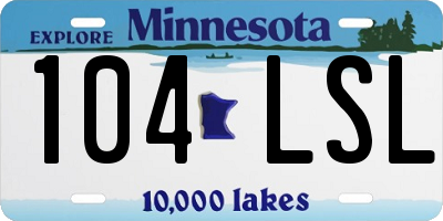 MN license plate 104LSL