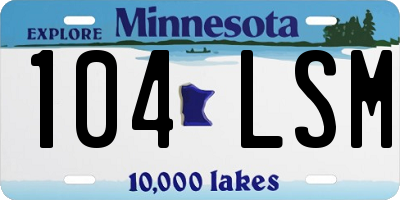 MN license plate 104LSM