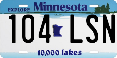 MN license plate 104LSN
