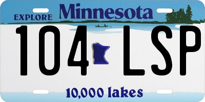 MN license plate 104LSP