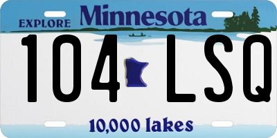 MN license plate 104LSQ