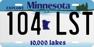 MN license plate 104LST