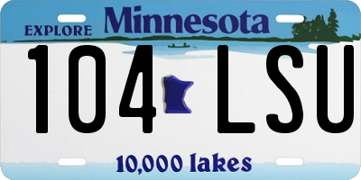 MN license plate 104LSU