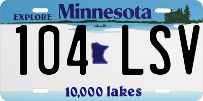 MN license plate 104LSV
