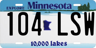MN license plate 104LSW