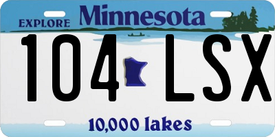 MN license plate 104LSX