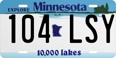 MN license plate 104LSY