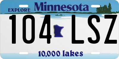 MN license plate 104LSZ
