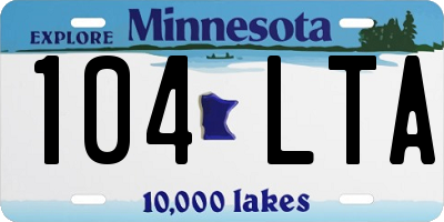 MN license plate 104LTA