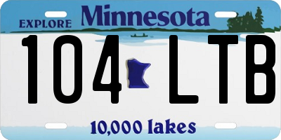 MN license plate 104LTB