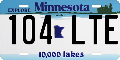 MN license plate 104LTE