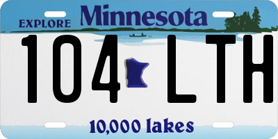 MN license plate 104LTH