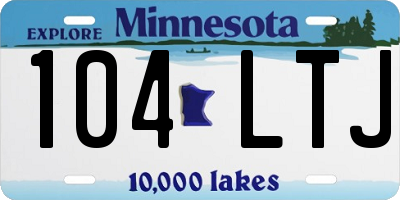 MN license plate 104LTJ