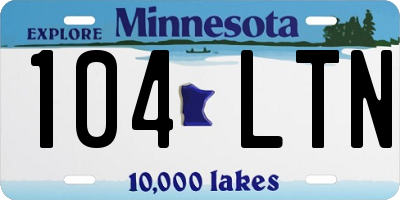 MN license plate 104LTN