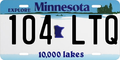 MN license plate 104LTQ