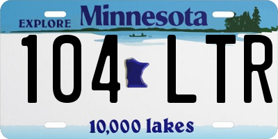 MN license plate 104LTR
