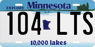 MN license plate 104LTS