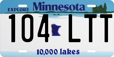 MN license plate 104LTT