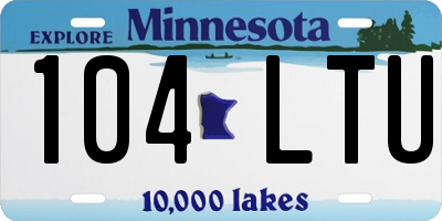 MN license plate 104LTU