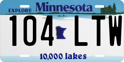 MN license plate 104LTW