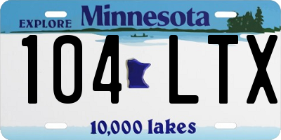 MN license plate 104LTX